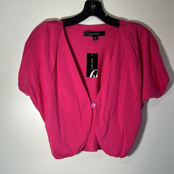 NWT NINE WEST CROPPED HOT PINK COLOUR ONE BUTTON IN SIZE SMALL - Picture 3 of 6